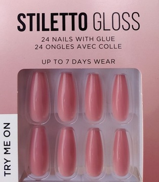 Tipsy sztuczne paznokcie 24szt NUDE GLOSS
