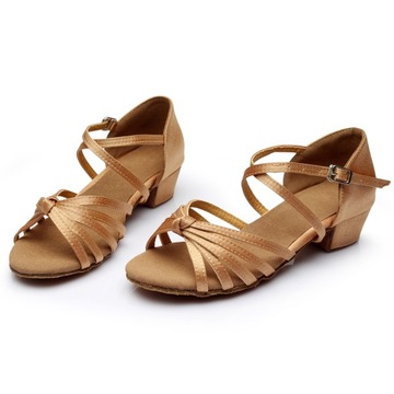 BUTY DO TAŃCA LATINO SALSY JASNY BRĄZ 3CM 35