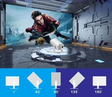 ПРОЕКТОР ANDROID TV WIFI FULL HD ПОРТАТИВНЫЙ УМНЫЙ ВРАЩАЮЩИЙСЯ ДИНАМИК