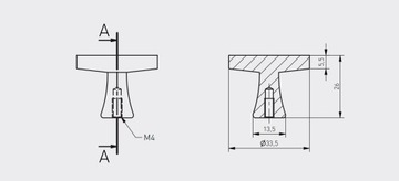 РУЧКА DUNE 1-06 INOX, МАТОВАЯ СТАЛЬ
