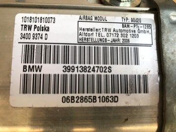 AIRBAG ULOŽENÍ SPOLUJEZDCE BMW E2 E93 34009374D