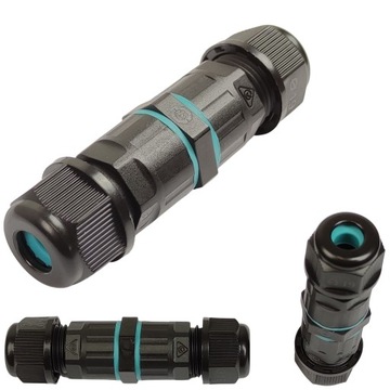 MUFA WODOODPORNA KABLOWA ZŁĄCZKA 3 PINY ZŁĄCZE HERMETYCZNE IP68 2,5MM