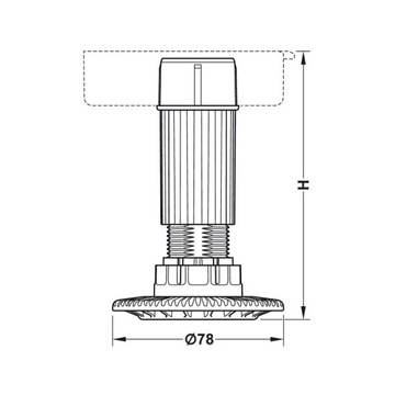 Мебельная ножка, высота 60, регулируемая Axilo от Hafele + головка