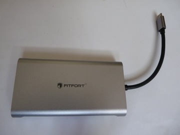 ДОК-концентратор USB-C, HDMI 4K LAN, 12 портов Fitfort UCN 3265