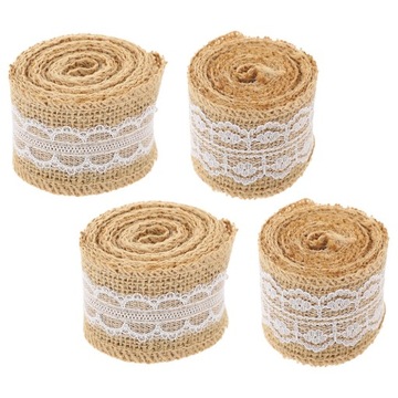 4 РОЛИКА ИЗ НАТУРАЛЬНОГО ДЖУТА КОЛЬЦА ДЛЯ САЛФЕТОК ЛЕНТЫ ДЛЯ САЛФЕТОК