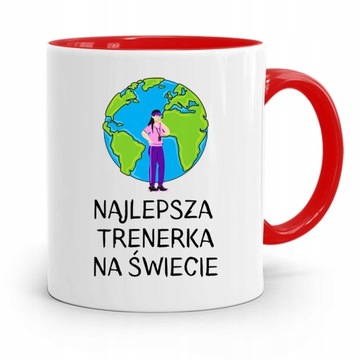 DLA TRENERA TRENERKI SIŁOWNIA KUBEK CZERWONY z Nadrukiem ze Zdjęciem