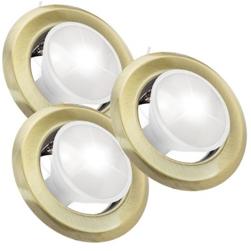 3x OKRĄGŁA OPRAWKA HALOGEN LED OCZKO RAMKA LAMPKA SUFITOWA STAL NIERDZEWNA