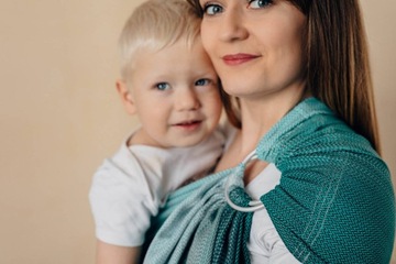 Слинг с кольцами LennyLamb — зеленый с омбре «елочка»