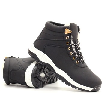ЖЕНСКАЯ ЗИМНЯЯ ОБУВЬ TRAPERS, ЧЕРНЫЕ, УТЕПЛЕННЫЕ, ТРЕККИНГОВЫЕ СНЕЖНЫЕ БОТИНКИ