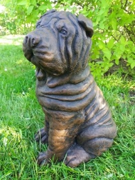 Shar Pei Brązowy Figurka Betonowa Ogrodowa Figura