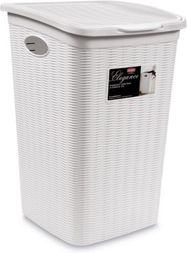 Kosz na pranie 50l biały rattan