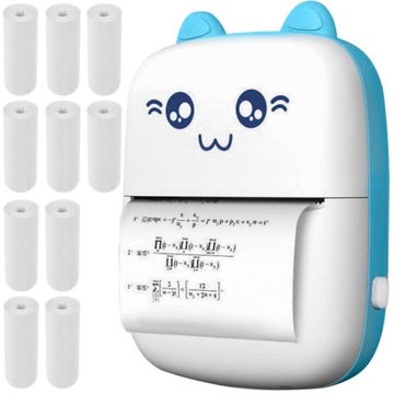 Мини-термопринтер Cat, 11 рулонов, для фотографий, заметок, портативный для детей