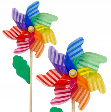 ВЕТРЯНАЯ МЕЛЬНИЦА детская ДЕРЕВЯННАЯ РАЗНОЦВЕТНАЯ ДЕКОРАЦИЯ 74СМ