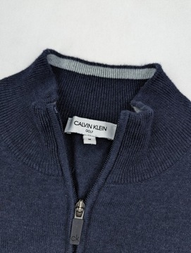 Calvin Klein granatowy sweter golf M logo