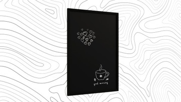 Доска меловая черная 70х50 см, деревянная рама, ЧЕРНЫЙ ЭКО