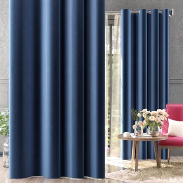 Zasłona Velvet Karmen przelotki kolor ciemny niebieski 140x245cm s4993