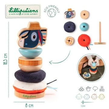 Пазл-деревянная пирамидка Donkey Lilliputiens