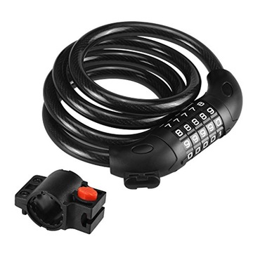 SOLIDNE ZAPIĘCIE DO ROWERU SZYFROWE 5 CYFR 1,2M
