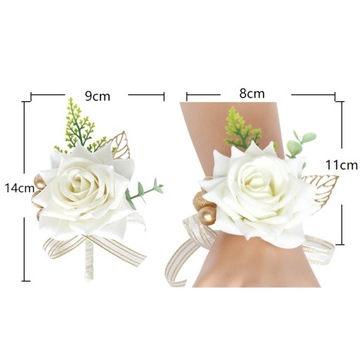 Bransoletka na nadgarstek z różą Bransoletka z wstążki i kwiatem Butonierka do korsarza