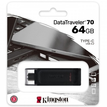 Флешка 64 ГБ Kingston Data-Traveler-70 USB-C Type-C 3.2 FAST