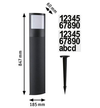 Боллард Paulmann Zigbee, номер дома PADEA LED DIM 9W 2200-3000K IP44 - antrac