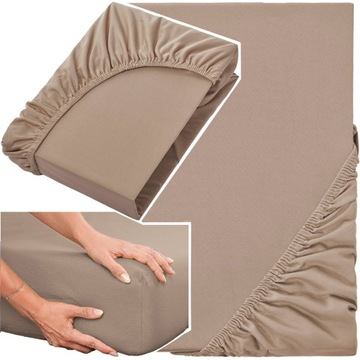 Prześcieradło 100% Bawełna CZESANA 200x220 + 30cm z GUMKĄ na wysoki materac