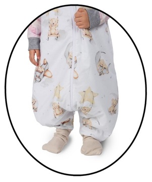 ŚPIWOREK do spania z NOGAWKAMI i SKARPETKAMI 1,0 Tog rozmiar 86-104 M