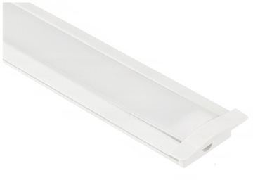 Zestaw PROFIL ALUMINIOWY biały wpuszczany slim eko do taśm LED 2m + KLOSZ