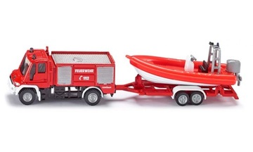 SIKU 1636 STRAŻ POŻARNA UNIMOG Z ŁODZIĄ
