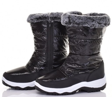УДОБНЫЕ ЖЕНСКИЕ ЗИМНИЕ БОТИНКИ, ТЕПЛЫЕ, ЧЕРНЫЙ МЕХ