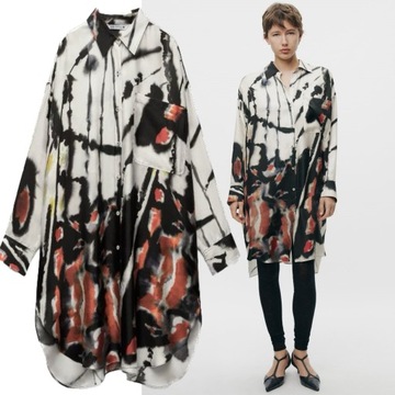 ZARA sukienka tunika limited edition, 100% jedwab naturalny, M-uniwersalny