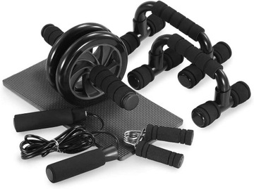 TOMSHOO FITNESS KIT 5W1 DUŻY ZESTAW DO ĆWICZEŃ W DOMU SKAKANKA Brzuch