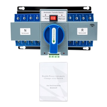 Двойной автоматический выключатель питания 4P/63A 220 В