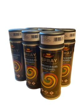 FARBA 6 szt LAKIER SPRAY EMALIA 400ml RAL 9011 CZARNY MAT CHAMPION
