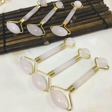 МАССАЖЕР ДЛЯ ЛИЦА, 100% РОЗОВЫЙ ЖАДЕИТ, РОЛИК-РОЗА