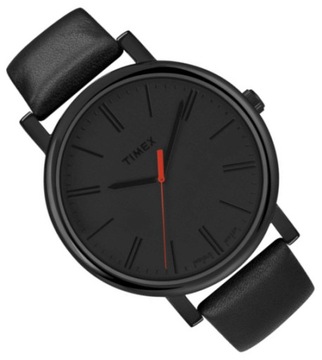 Czarny klasyczny zegarek damski Timex T2N794 na skórzanym pasku +GRAWER