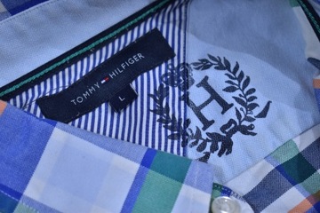 TOMMY HILFIGER Męska Koszula w Kratkę Casual / L