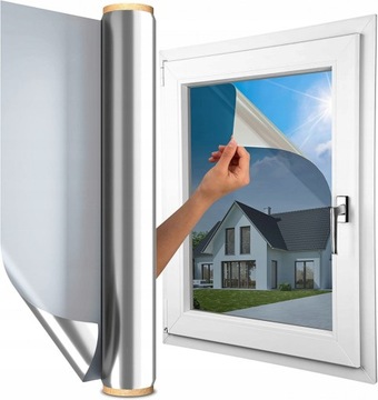 Самоклеящаяся оконная пленка MARAPON серебристая.