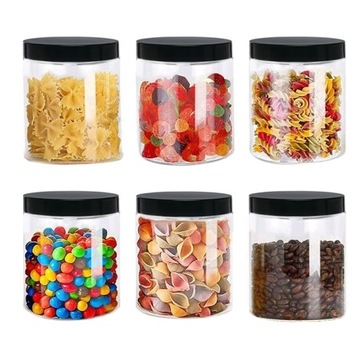 Słoik pojemnik plastikowy makaron 500ml x6 Z55 pojemniki słoiki plastikowe