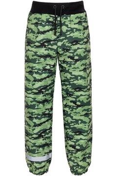 SPODNIE SOFTSHELL trekkingowe, sportowe, luźne KIESZEŃ moro zielone R. 122