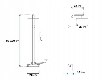 Душевой набор с термостатом MILAN BLACK MAT