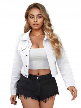 Kurtka Dżinsowa Damska casual krótka, bluzka top