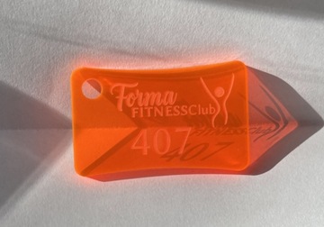 брелок БРЕЛКИ цифры оргстекло FLUO 3х5 см полупрозрачный 10 шт.