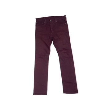 Bordowe spodnie Jeansy damskie LEVIS 510 L30