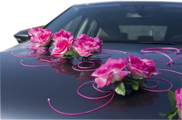 Dekoracja samochodu ozdoby na auto do ślubu RÓŻE