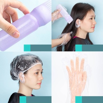 Флакон-аппликатор с расческой для волос, 3 шт.