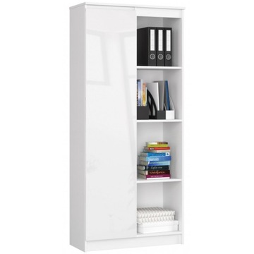 Regał z drzwiami 80cm Biały Połysk KLIO AC