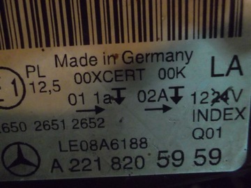 MERCEDES S TŘÍDA FACELIFT 221 W221 SVĚTLO LEVÝ NIGHT VISION A2218205959