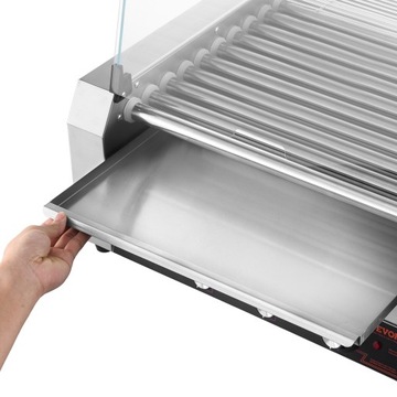 VEVOR 30 Hot Dog 11 Roller Elektryczny Grill Kuchenka Maszyna Podgrzewacz bułek 2400W