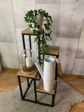 Металлическая подставка для цветов 34х34х69, промышленная подставка-чердак